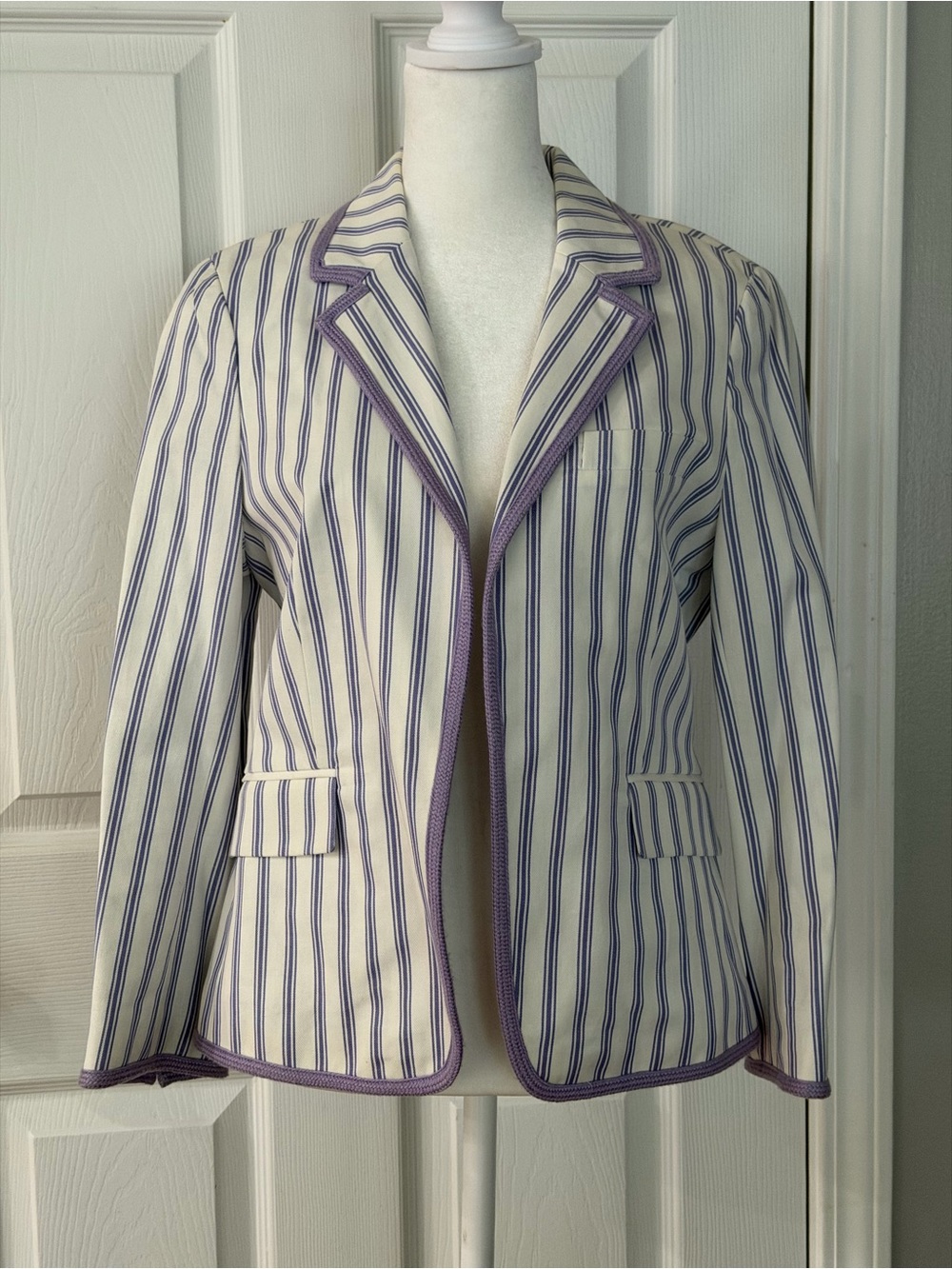 Tory Burch Lavender Striped Blazer - Picture 2 of 10
